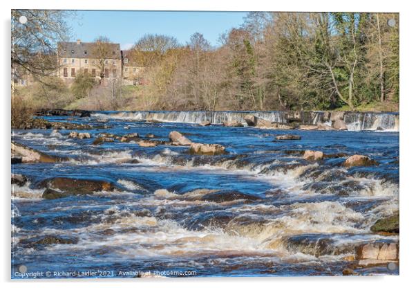 The River Tees at Demesnes Mill, Barnard Castle, T Acrylic by Richard Laidler