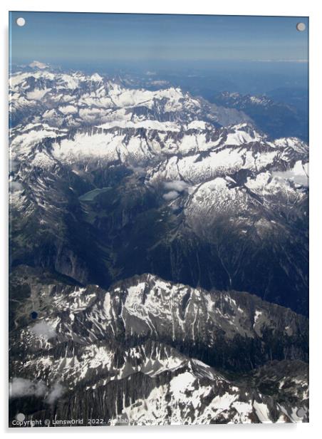 Beautiful view of the Alps from a plane Acrylic by Lensw0rld 