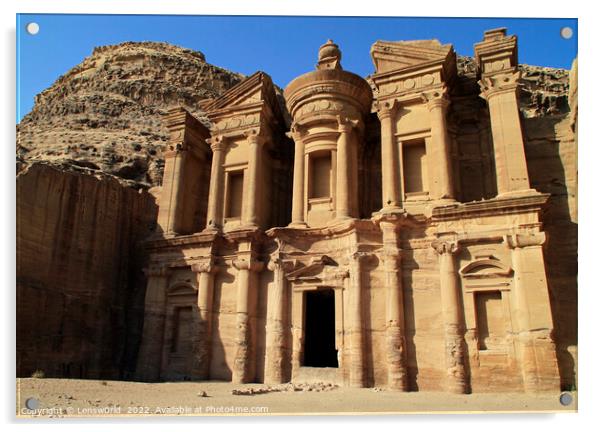 The Monastery in Petra, Jordan Acrylic by Lensw0rld 