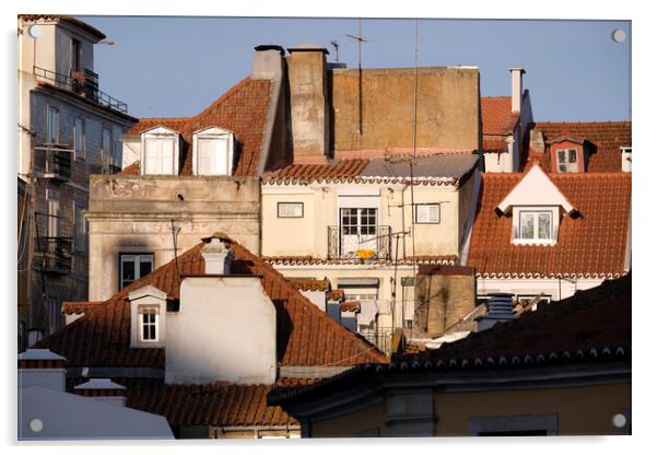 Buildings and roof tops in Lisbon Acrylic by Lensw0rld 