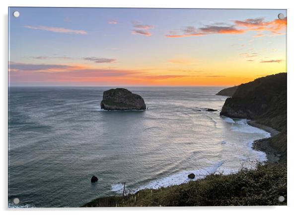 Oceanfront at San Juan de Gaztelugatxe in Spain Acrylic by Lensw0rld 