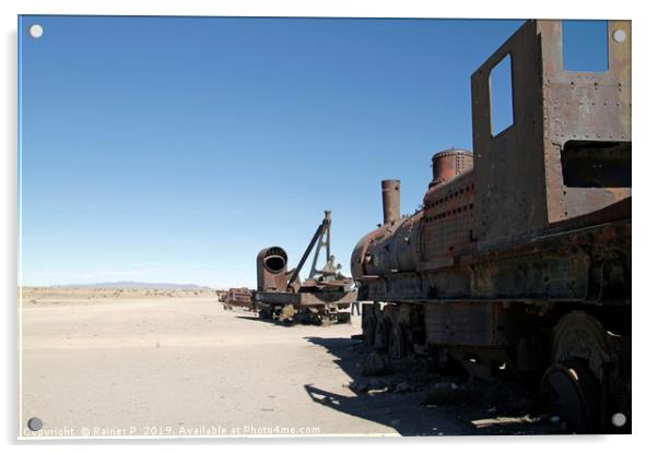 Train cemetery in Uyuni, Bolivia Acrylic by Lensw0rld 