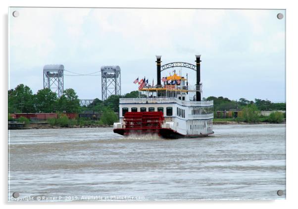 Steamboat on the Mississippi  Acrylic by Lensw0rld 
