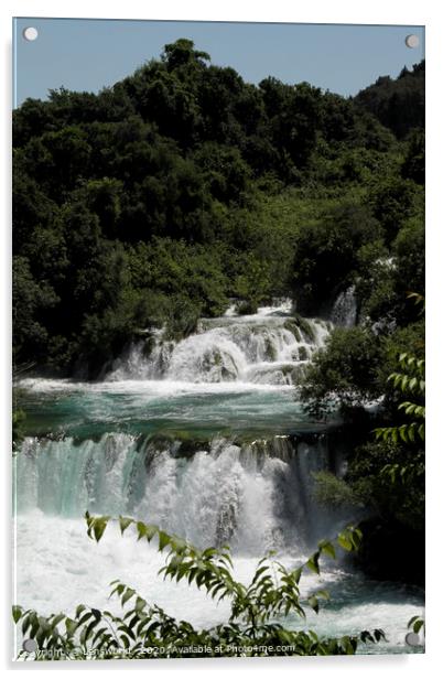 Waterfalls in Krka national park Acrylic by Lensw0rld 