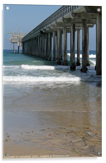 Pier at Scripps beach in San Diego Acrylic by Lensw0rld 