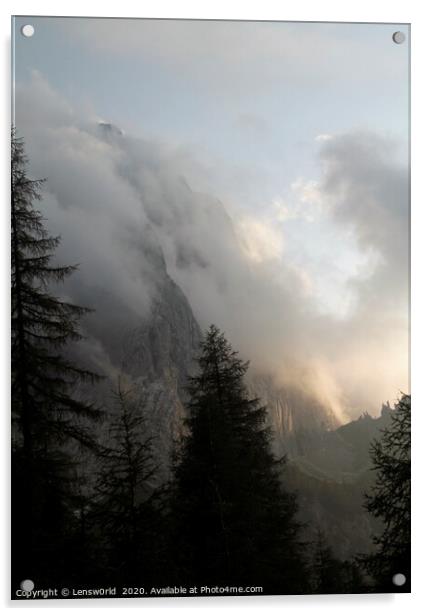 Dramatic sky over the mountains in the European Alps Acrylic by Lensw0rld 