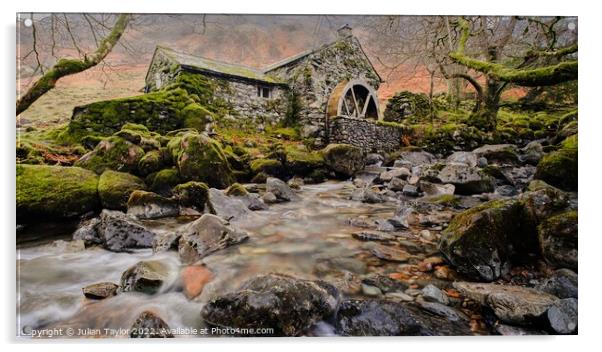 The Old Mill, Borrowdale Acrylic by Jules Taylor