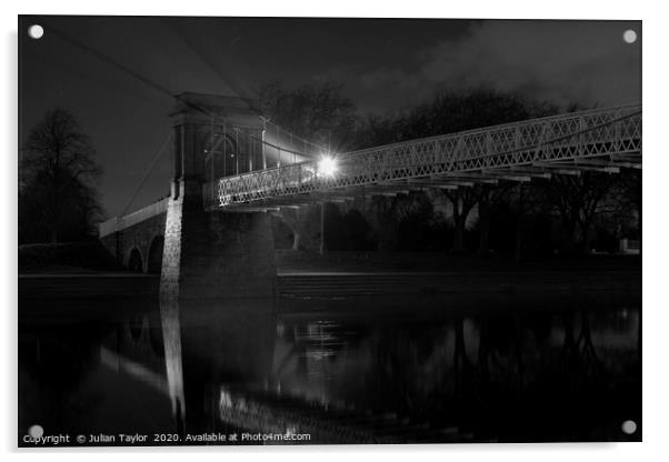 Wilford Suspension Bridge Acrylic by Jules Taylor