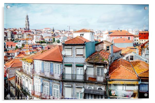 Porto's skyline with traditional houses Acrylic by Ana Fidalgo