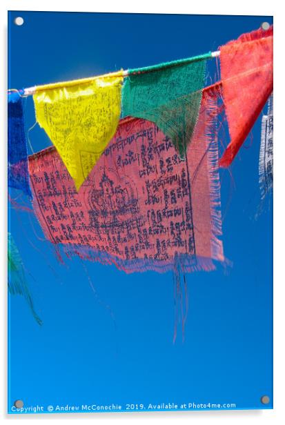 Prayer Flags Acrylic by Andrew McConochie