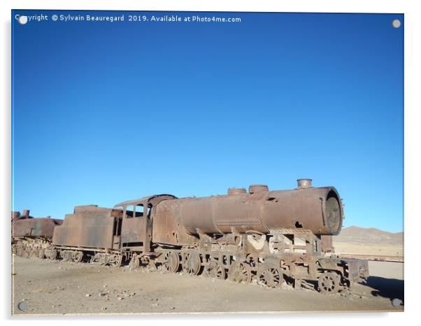 Rusty Old train 2 Acrylic by Sylvain Beauregard