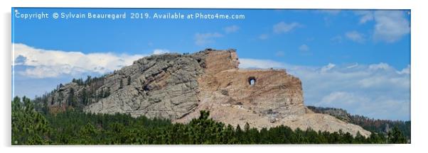 Crazy Horse monument 1, panoramic 3:1 Acrylic by Sylvain Beauregard