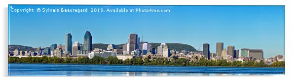 Montreal Skyline 2, panorama, 4:1 Acrylic by Sylvain Beauregard