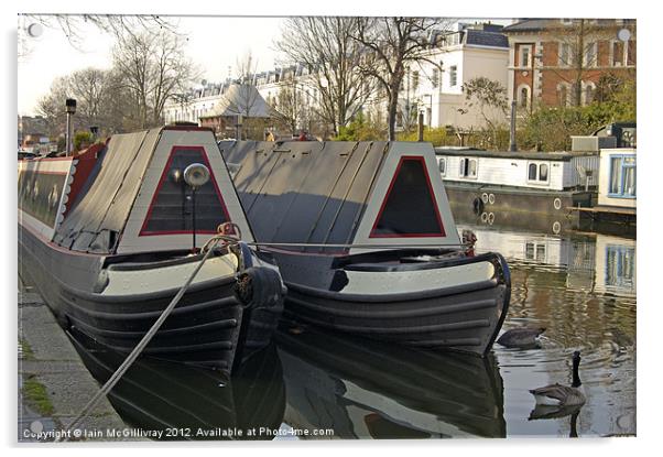 Canal Boats Acrylic by Iain McGillivray