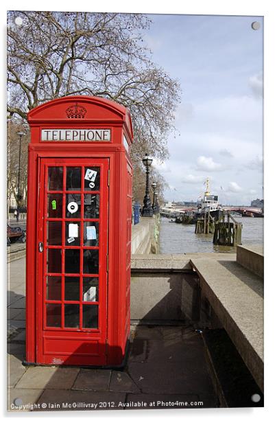 Red Telephone Box Acrylic by Iain McGillivray