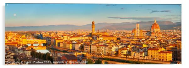 Florence panorama, Tuscany, Italy Acrylic by Justin Foulkes