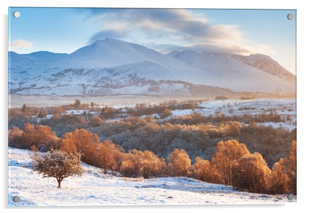 Glen Spean in Winter, Scotland Acrylic by Justin Foulkes
