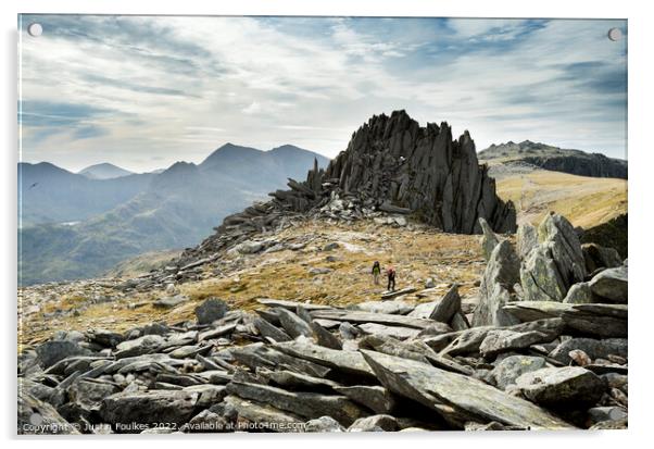 Castle of the Winds, Glyder Fach, Snowdonia Acrylic by Justin Foulkes