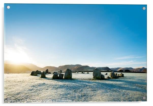 Castlerigg Stone Circle in winter Acrylic by Justin Foulkes