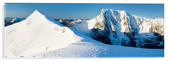 Carn Mor Dearg and Ben Nevis Panorama Acrylic by Justin Foulkes