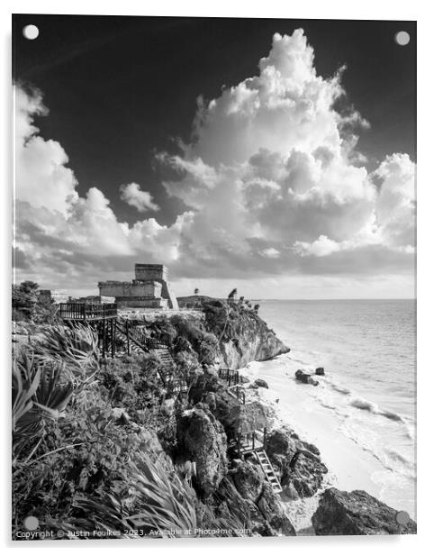 Mayan ruins at Tulum, Yucatan, Mexico Acrylic by Justin Foulkes