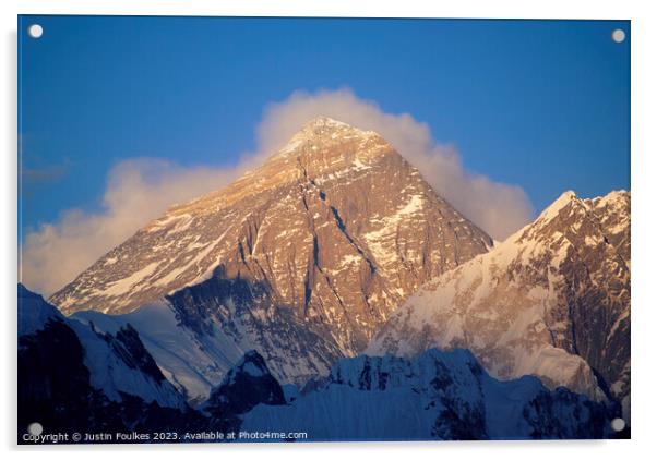 Mount Everest, Himalayas, Nepal Acrylic by Justin Foulkes