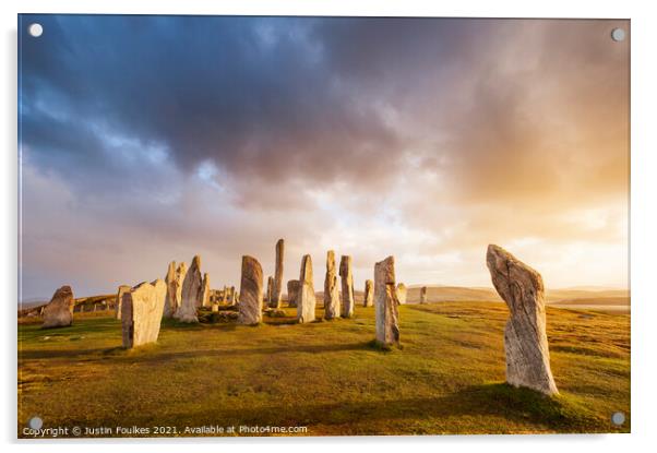 Callanish Standing Stones, Isle of Lewis, Outer Hebrides Acrylic by Justin Foulkes