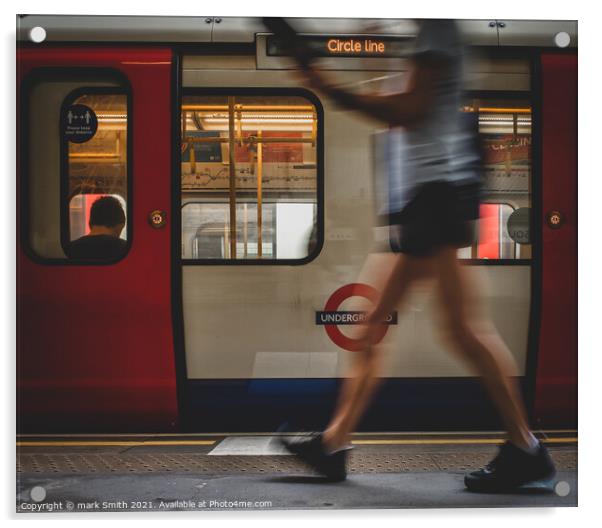 on the move, london underground #3 Acrylic by mark Smith