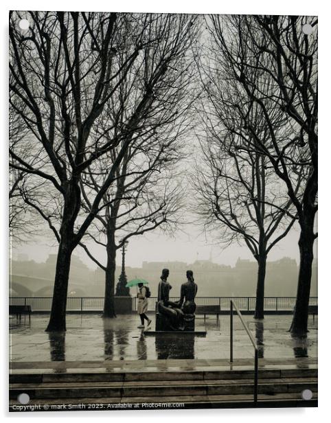 Rainy Day on Southbank Acrylic by mark Smith