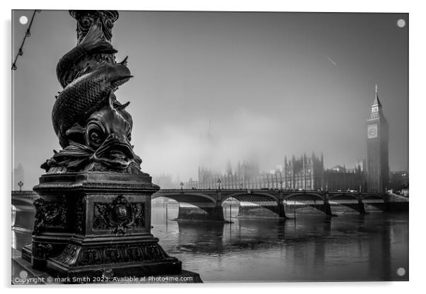misty morning in westminster Acrylic by mark Smith