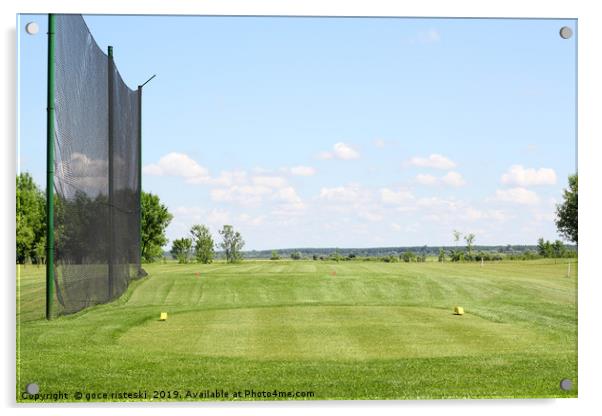 golf course summer landscape Acrylic by goce risteski