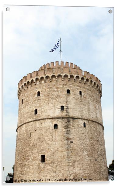 white tower famous Thessaloniki landmark Acrylic by goce risteski