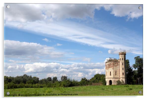 old tower landscape eastern europe Acrylic by goce risteski