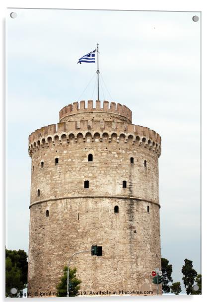 white tower Thessaloniki famous landmark Acrylic by goce risteski