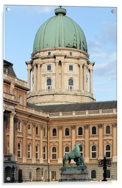 Buda castle with horse statue Budapest Hungary Acrylic by goce risteski