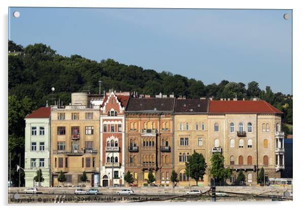 old houses on Danube riverside Budapest Acrylic by goce risteski