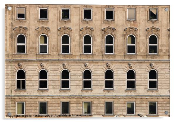 old building wall with windows Acrylic by goce risteski
