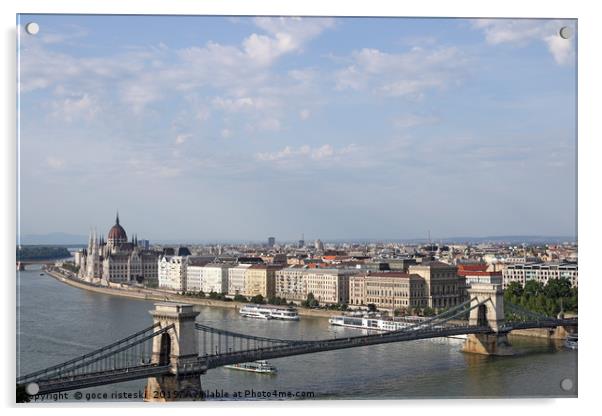 Chain bridge and Hungarian Parliament Budapest Acrylic by goce risteski
