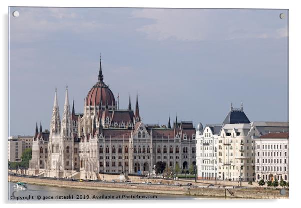 Hungarian Parliament on Danube river Budapest Acrylic by goce risteski