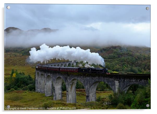 The Jacobite - Glenfinnan Viaduct  Acrylic by David Tomlinson