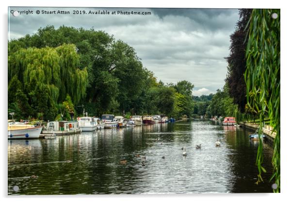 Boats on River Bure Acrylic by Stuart Atton
