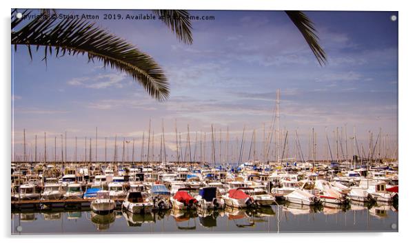 Torrevieja Marina Acrylic by Stuart Atton