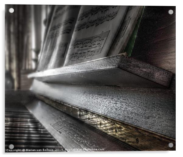 Piano close-up hdr Acrylic by Marian van Bolhuis
