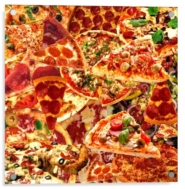 PIZZA IS LIFE Acrylic by OTIS PORRITT