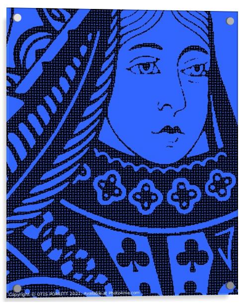 QUEEN OF CLUBS-BLUE Acrylic by OTIS PORRITT