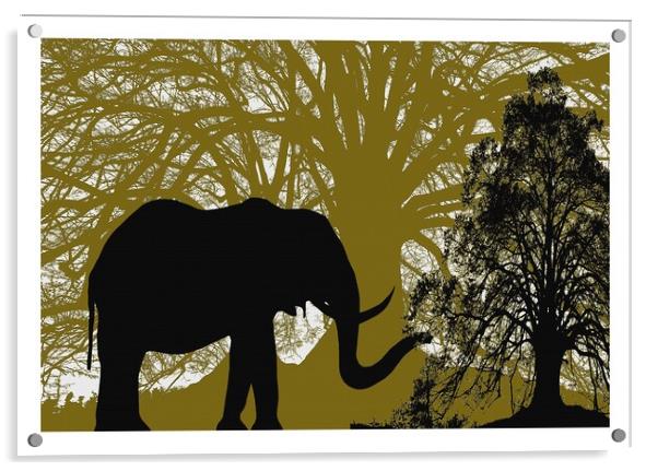 INTO THE FOREST ELEPHANT Acrylic by OTIS PORRITT