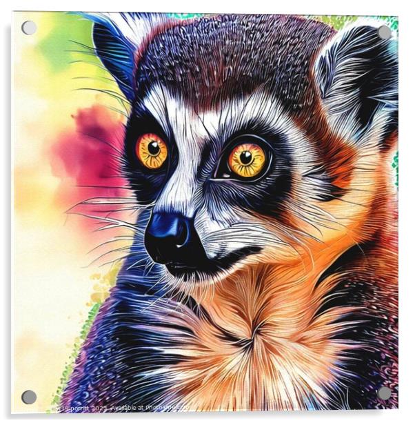 Ring-tailed lemur  Acrylic by OTIS PORRITT