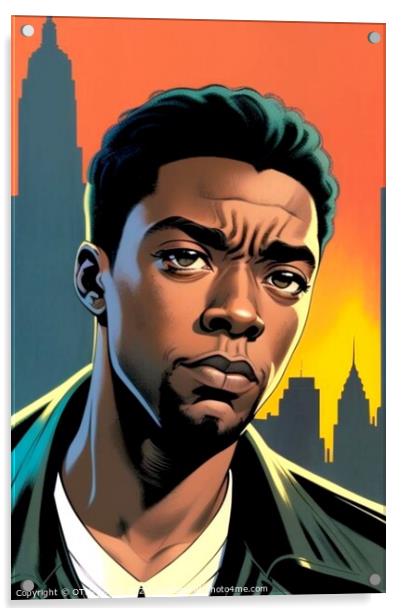 Chadwick Boseman 5 Acrylic by OTIS PORRITT