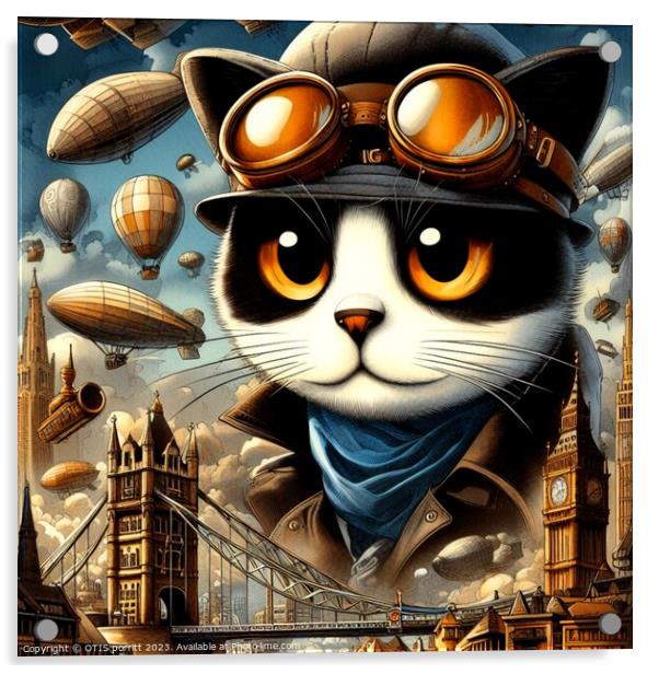 STEAMPUNK CAT 2 Acrylic by OTIS PORRITT