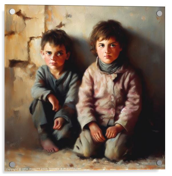CHILDREN OF WAR (CIVIL WAR) SYRIA 5 Acrylic by OTIS PORRITT